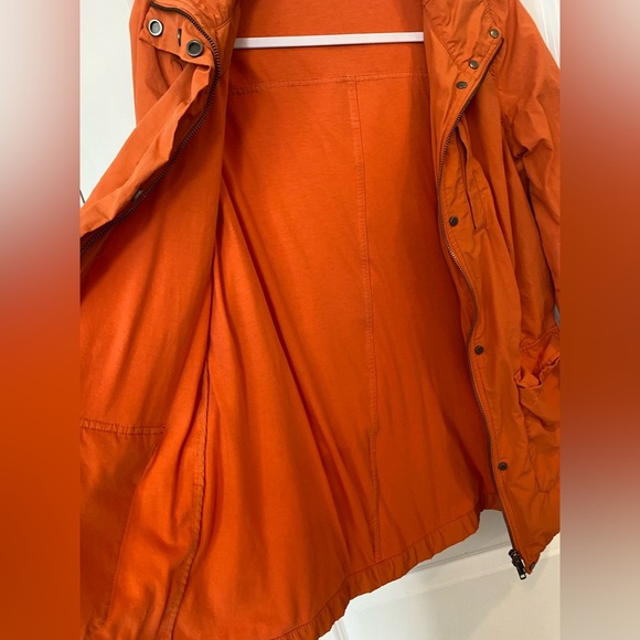 Eileen Fisher Anorak Hooded Jacket Coat Sz XXS Tiger Orange Double Full Zip - Picture 9 of 10